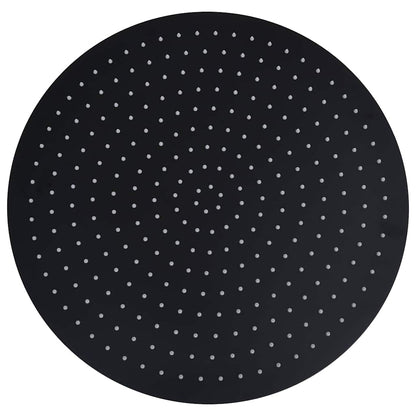 147694 vidaXL Rain Shower Head Stainless Steel 50 cm Round Black