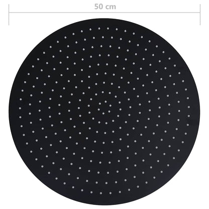 147694 vidaXL Rain Shower Head Stainless Steel 50 cm Round Black