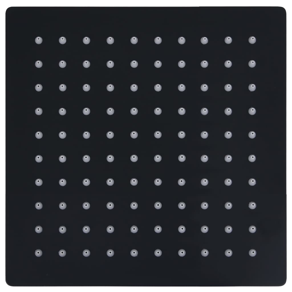 vidaXL Rain Shower Head Stainless Steel 20x20 cm Square Black