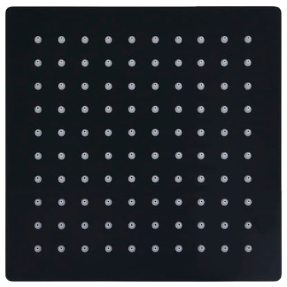 vidaXL Rain Shower Head Stainless Steel 20x20 cm Square Black