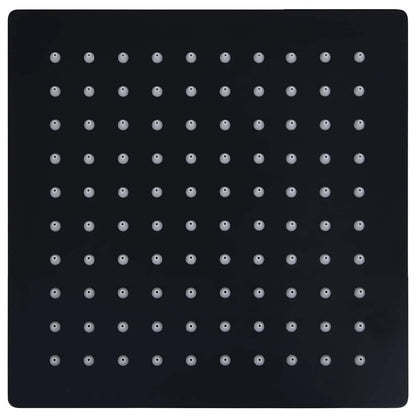 147695 vidaXL Rain Shower Head Stainless Steel 20x20 cm Square Black
