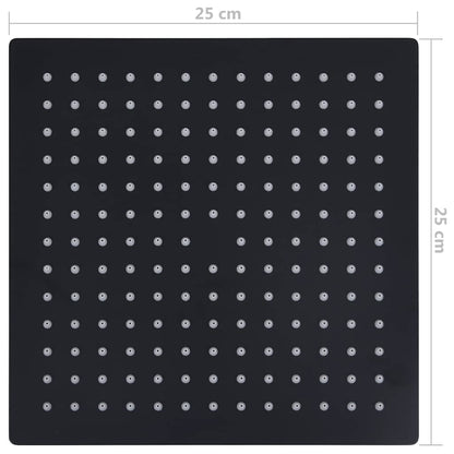 147696 vidaXL Rain Shower Head Stainless Steel 25x25 cm Square Black