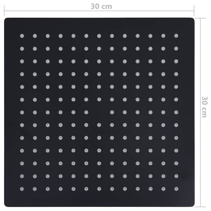 147697 vidaXL Rain Shower Head Stainless Steel 30x30 cm Square Black