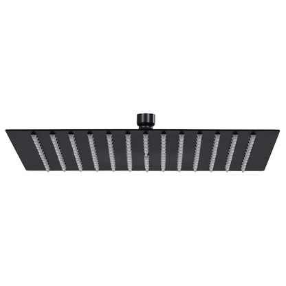 147698 vidaXL Rain Shower Head Stainless Steel 40x40 cm Square Black