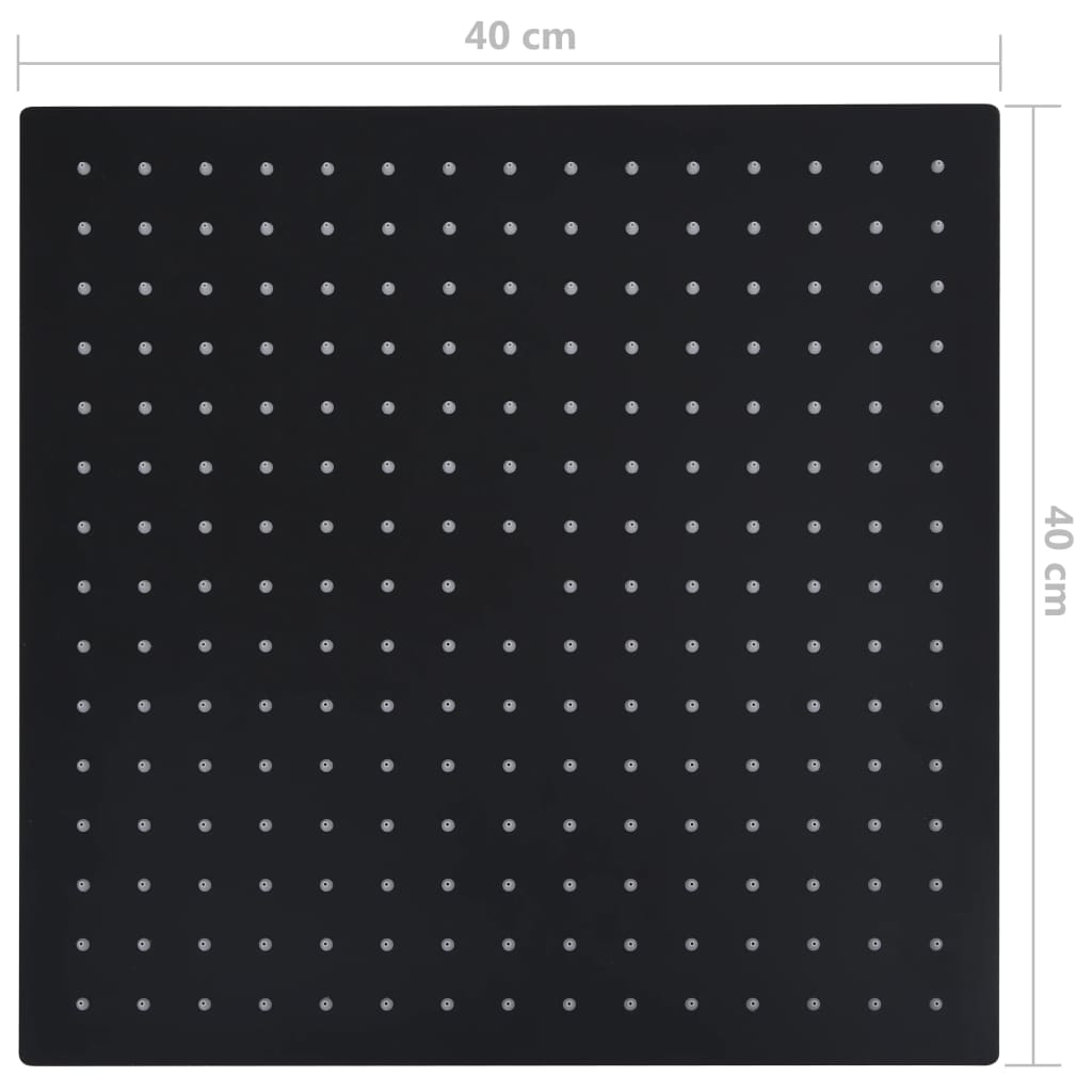 vidaXL Rain Shower Head Stainless Steel 40x40 cm Square Black