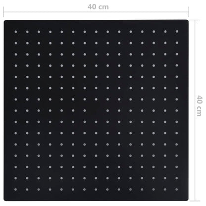 vidaXL Rain Shower Head Stainless Steel 40x40 cm Square Black