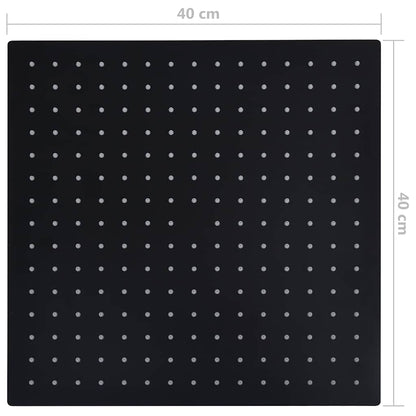 147698 vidaXL Rain Shower Head Stainless Steel 40x40 cm Square Black