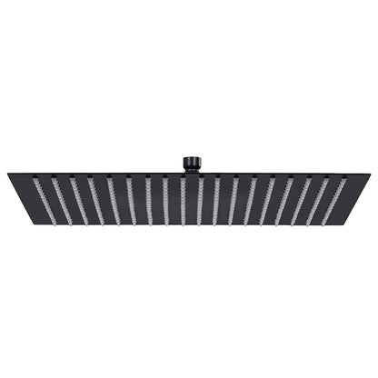 147699 vidaXL Rain Shower Head Stainless Steel 50x50 cm Square Black