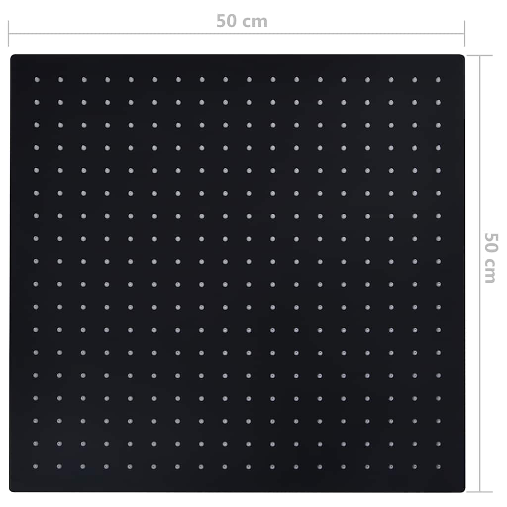147699 vidaXL Rain Shower Head Stainless Steel 50x50 cm Square Black