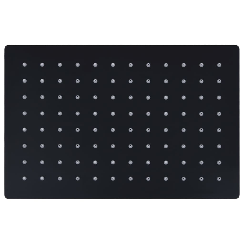 vidaXL Rain Shower Head Stainless Steel 30x20 cm Rectangular Black