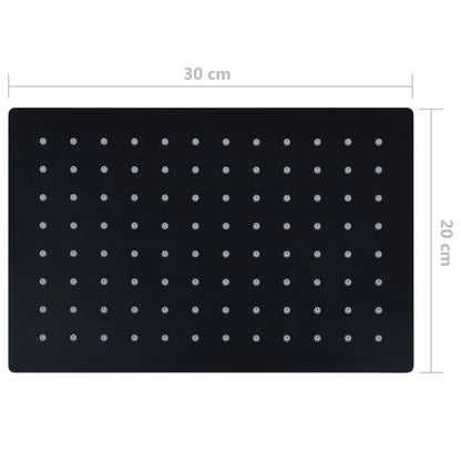 vidaXL Rain Shower Head Stainless Steel 30x20 cm Rectangular Black
