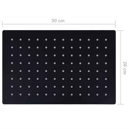 147700 vidaXL Rain Shower Head Stainless Steel 30x20 cm Rectangular Black