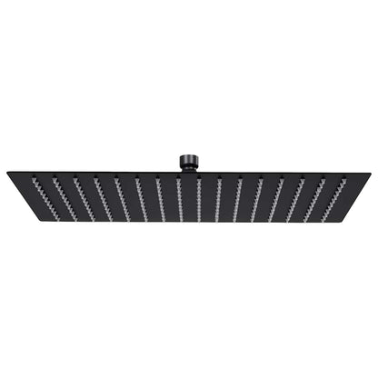 147701 vidaXL Rain Shower Head Stainless Steel 40x30 cm Rectangular Black