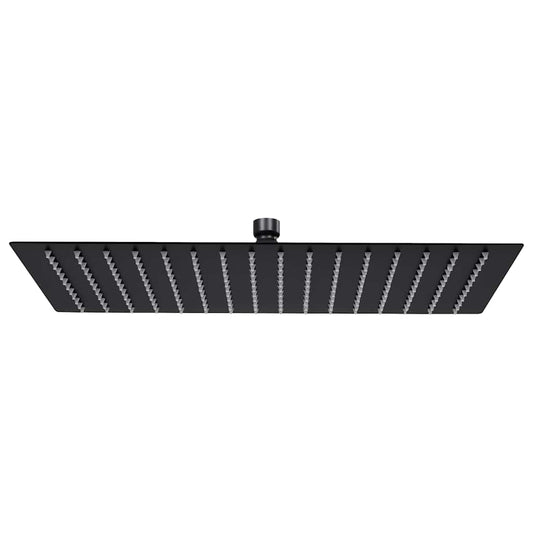 147701 vidaXL Rain Shower Head Stainless Steel 40x30 cm Rectangular Black