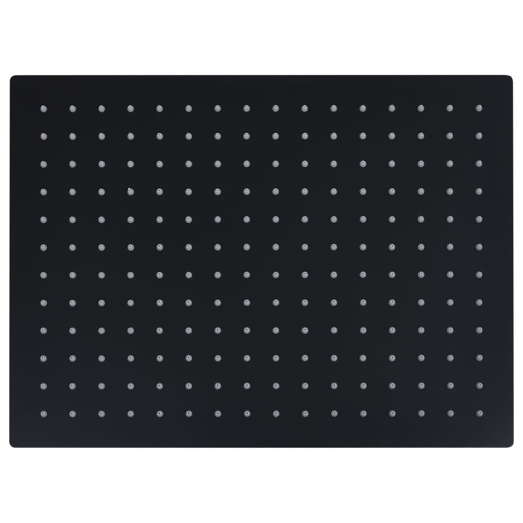vidaXL Rain Shower Head Stainless Steel 40x30 cm Rectangular Black