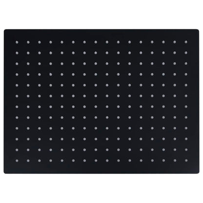 vidaXL Rain Shower Head Stainless Steel 40x30 cm Rectangular Black