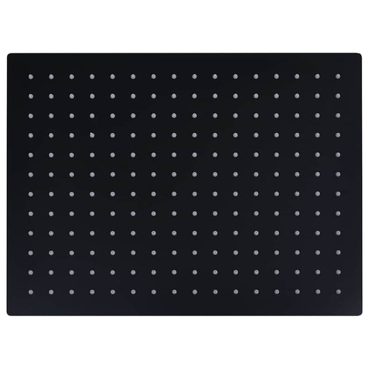 vidaXL Rain Shower Head Stainless Steel 40x30 cm Rectangular Black