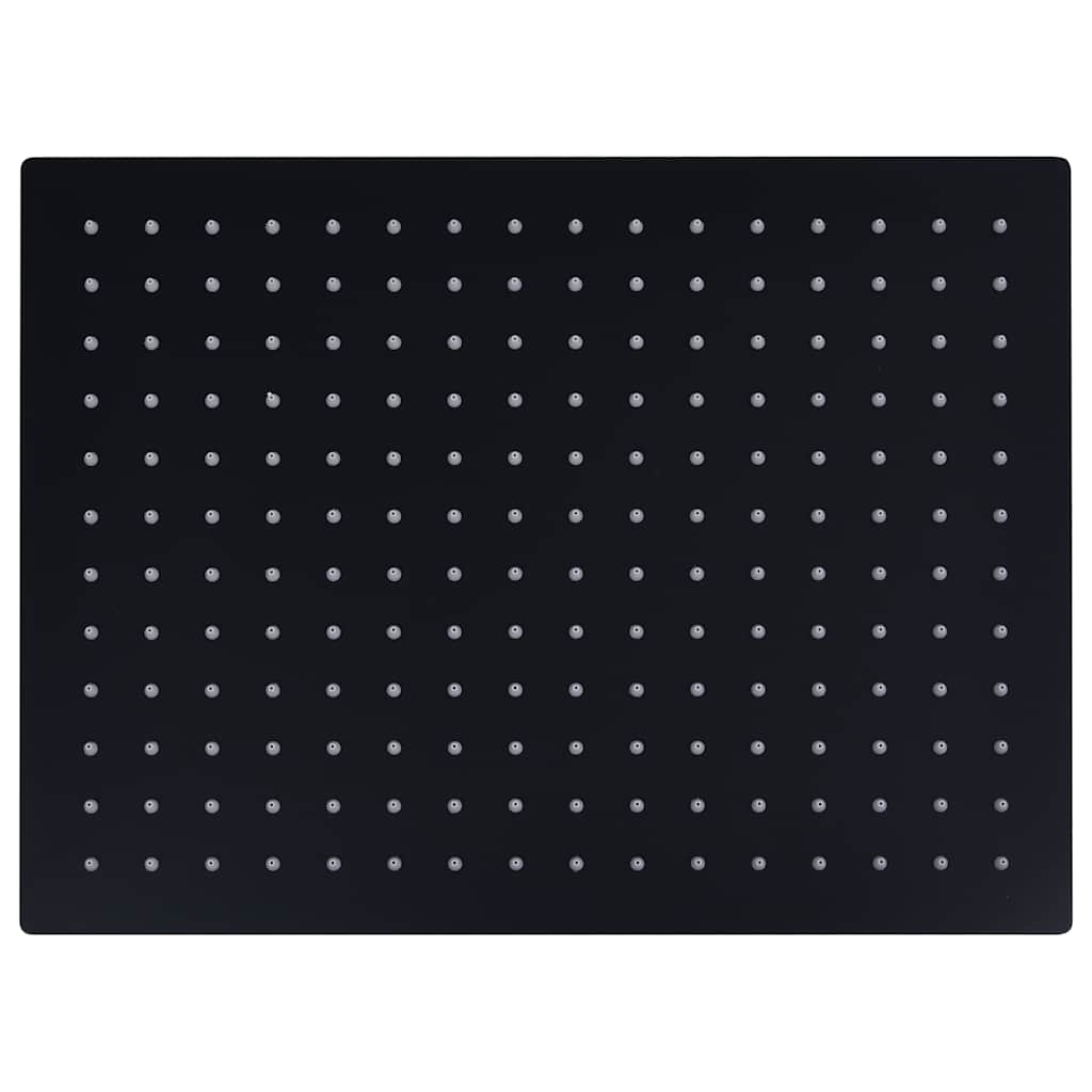 147701 vidaXL Rain Shower Head Stainless Steel 40x30 cm Rectangular Black