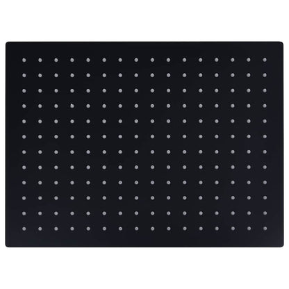147701 vidaXL Rain Shower Head Stainless Steel 40x30 cm Rectangular Black