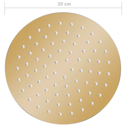 vidaXL Rain Shower Head Stainless Steel 20 cm Round Gold