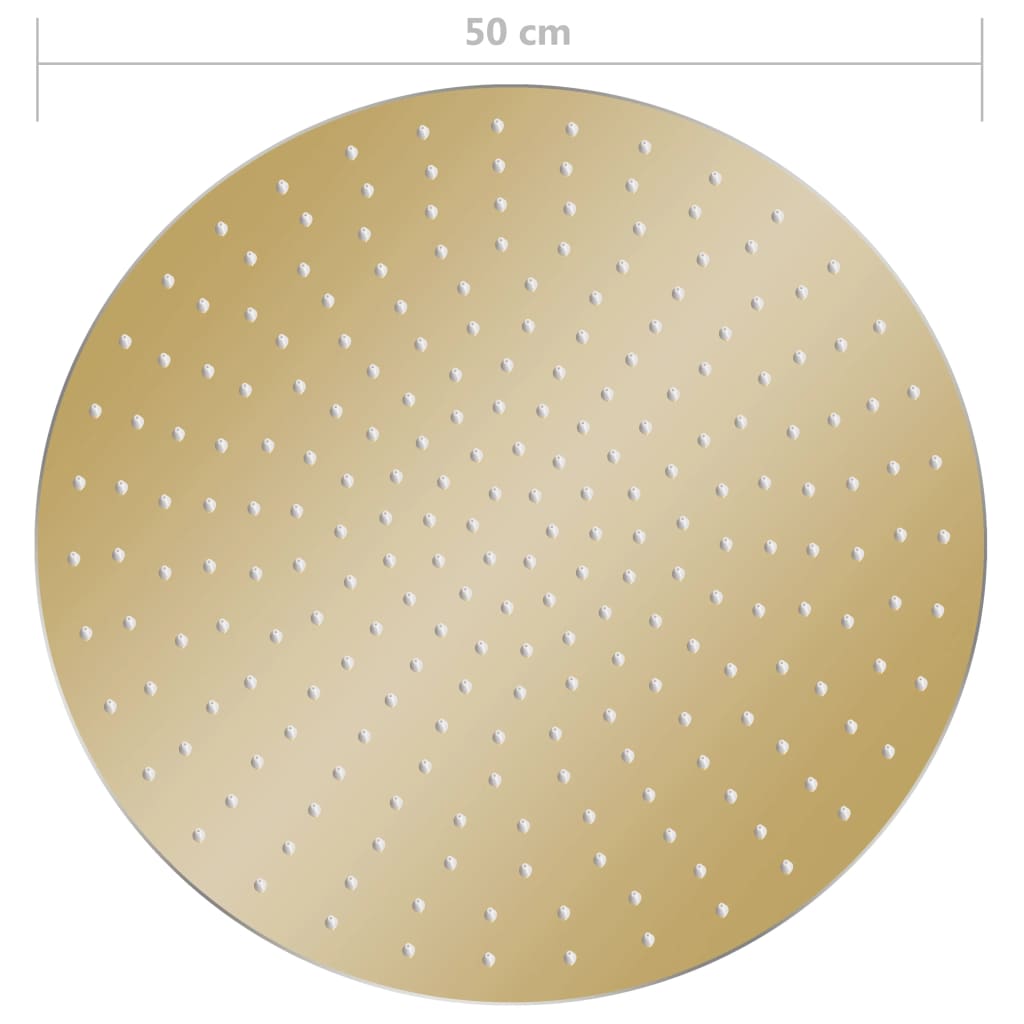 147707 vidaXL Rain Shower Head Stainless Steel 50 cm Round Gold