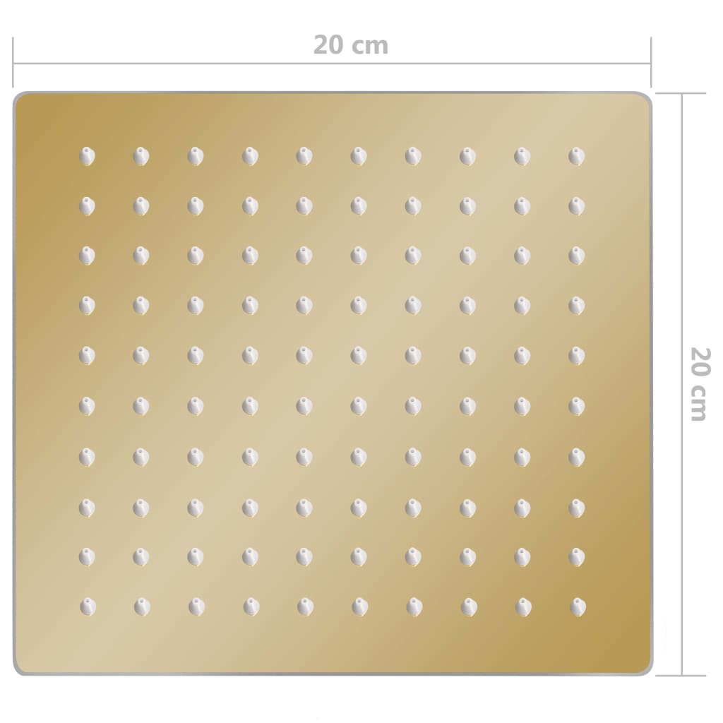 147708 vidaXL Rain Shower Head Stainless Steel 20x20 cm Square Gold