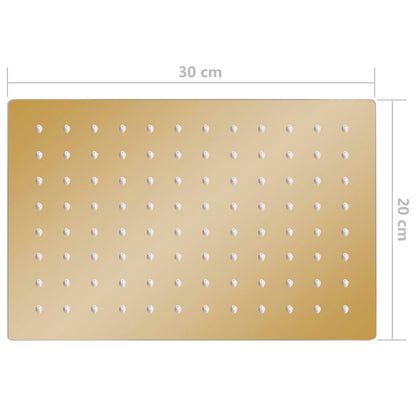 147713 vidaXL Rain Shower Head Stainless Steel 30x20 cm Rectangular Gold