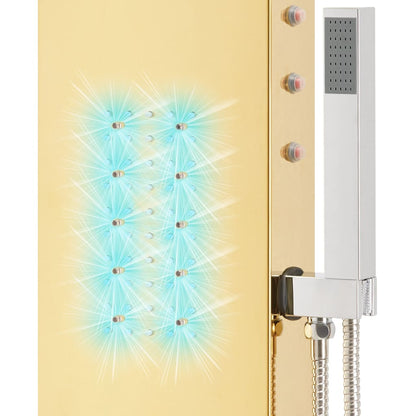 vidaXL Shower Panel System Stainless Steel 201 Gold Curved
