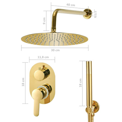 147722 vidaXL Shower System Stainless Steel 201 Gold