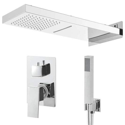 147725 vidaXL Shower System Stainless Steel 201 Silver