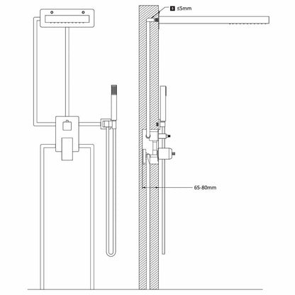 147725 vidaXL Shower System Stainless Steel 201 Silver