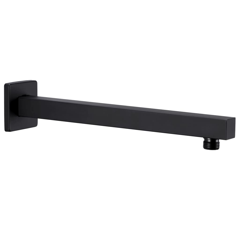 vidaXL Shower Support Arm Square Stainless Steel 201 Black 30 cm