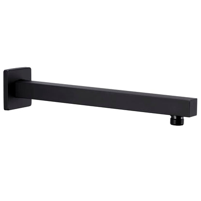 vidaXL Shower Support Arm Square Stainless Steel 201 Black 30 cm