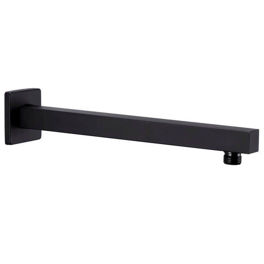 vidaXL Shower Support Arm Square Stainless Steel 201 Black 30 cm