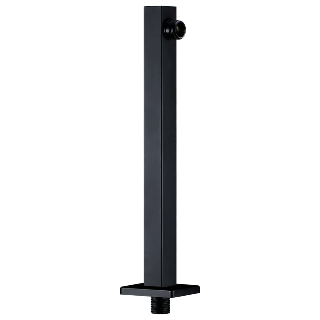 vidaXL Shower Support Arm Square Stainless Steel 201 Black 30 cm