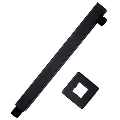 vidaXL Shower Support Arm Square Stainless Steel 201 Black 30 cm