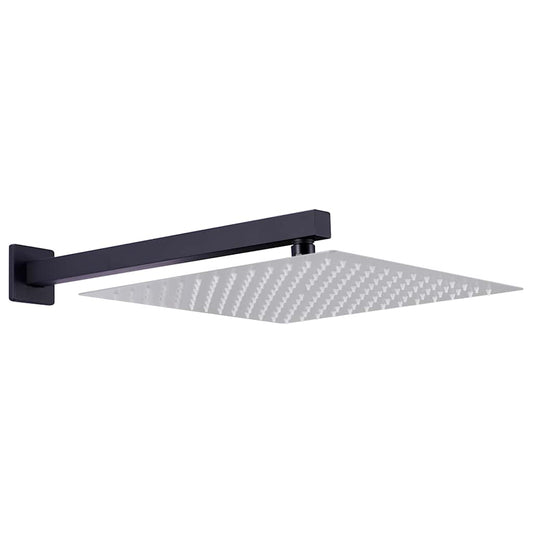 vidaXL Shower Support Arm Square Stainless Steel 201 Black 40 cm