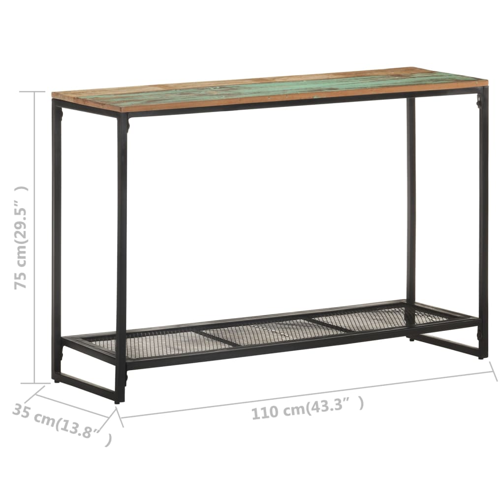 vidaXL Console Table 110x35x75 cm Solid Reclaimed Wood