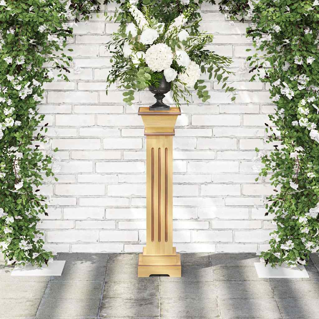 323968 vidaXL Classic Square Pillar Plant Stand Light Wood 17x17x66 cm MDF