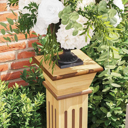 323968 vidaXL Classic Square Pillar Plant Stand Light Wood 17x17x66 cm MDF