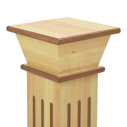 323968 vidaXL Classic Square Pillar Plant Stand Light Wood 17x17x66 cm MDF
