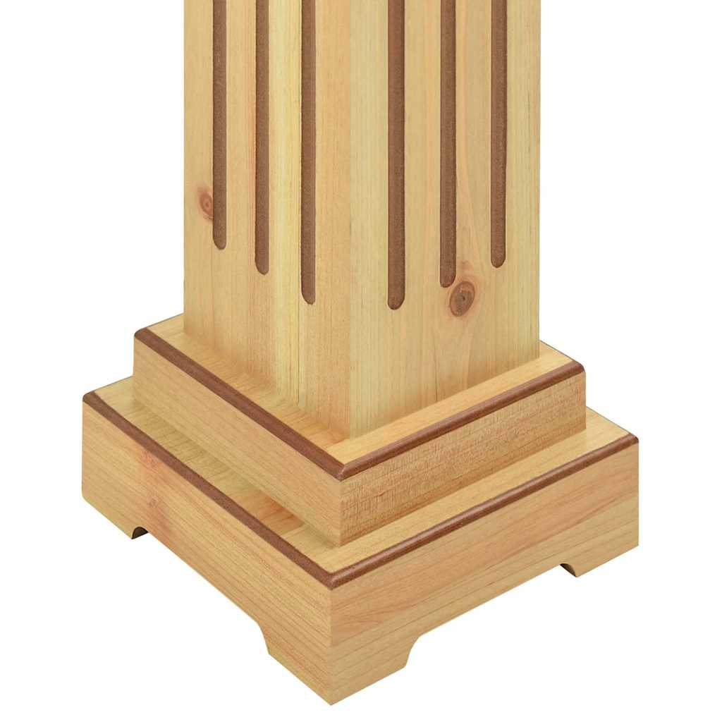 323968 vidaXL Classic Square Pillar Plant Stand Light Wood 17x17x66 cm MDF