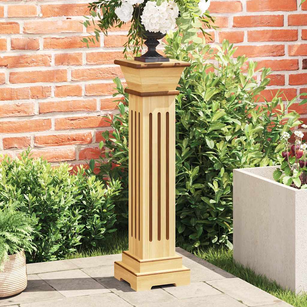 323968 vidaXL Classic Square Pillar Plant Stand Light Wood 17x17x66 cm MDF