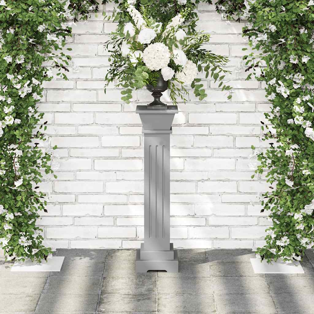 vidaXL Plant Stand | Grey | MDF | Small | Decorative Inlays | Plant Stand