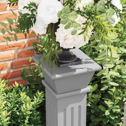 323969 vidaXL Classic Square Pillar Plant Stand Grey 17x17x66 cm MDF