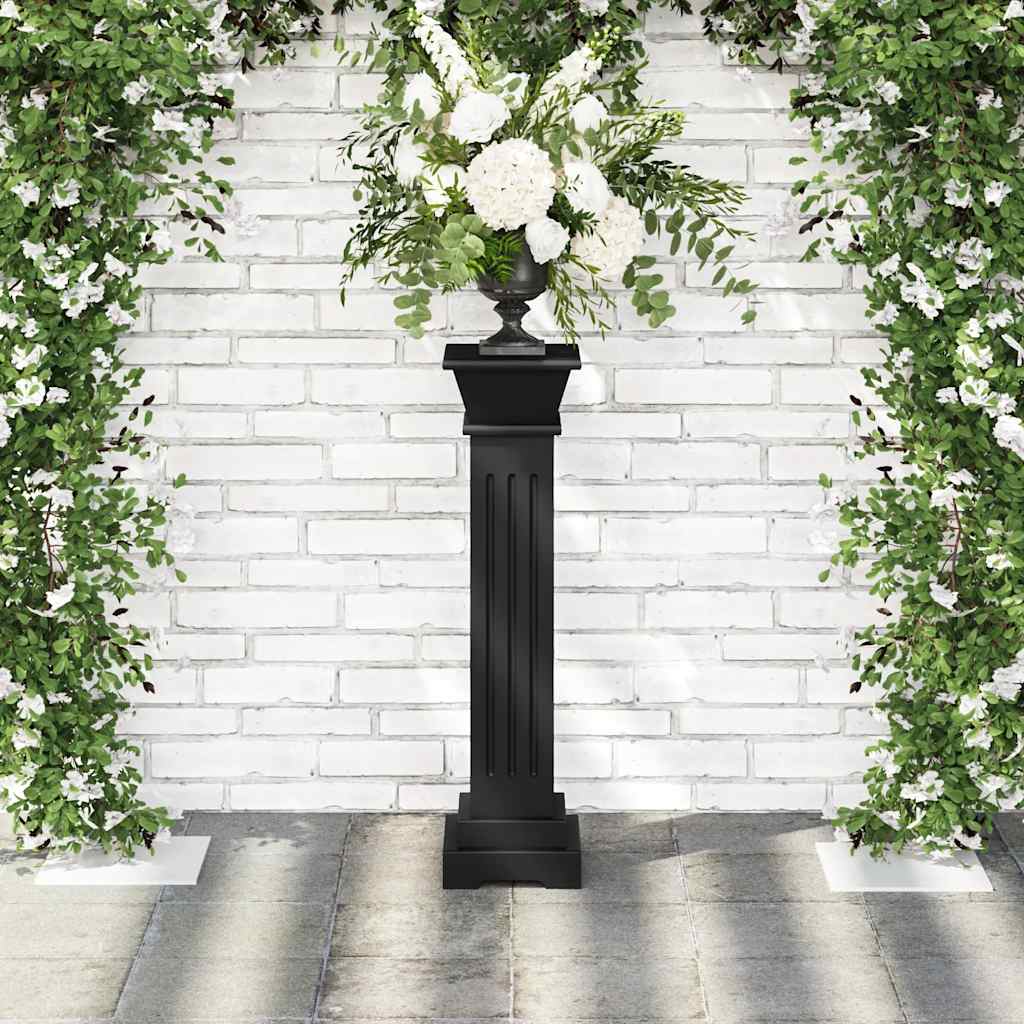 vidaXL Classic Square Pillar Plant Stand Black 17x17x66 cm MDF