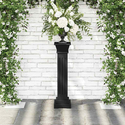 vidaXL Classic Square Pillar Plant Stand Black 17x17x66 cm MDF