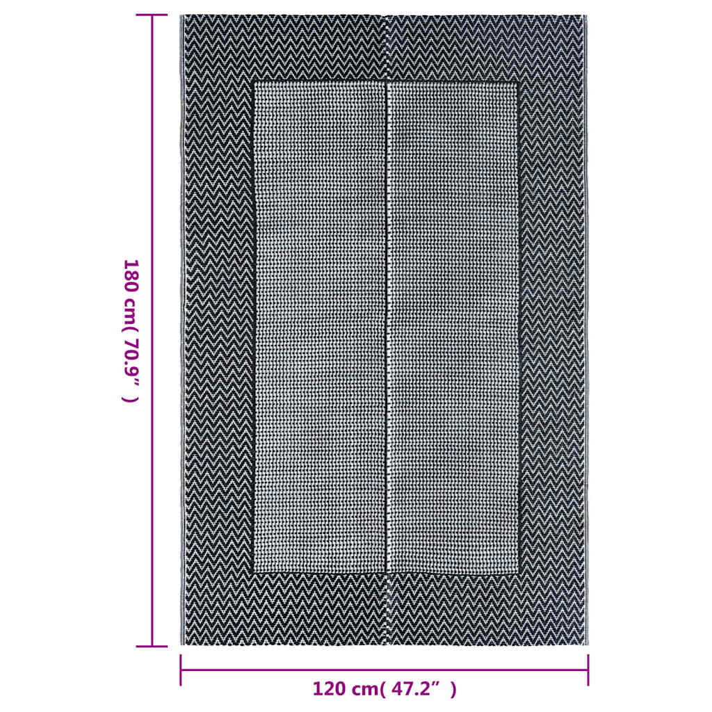 vidaXL Outdoor Carpet ARAKIL Grey 120x180 cm PP