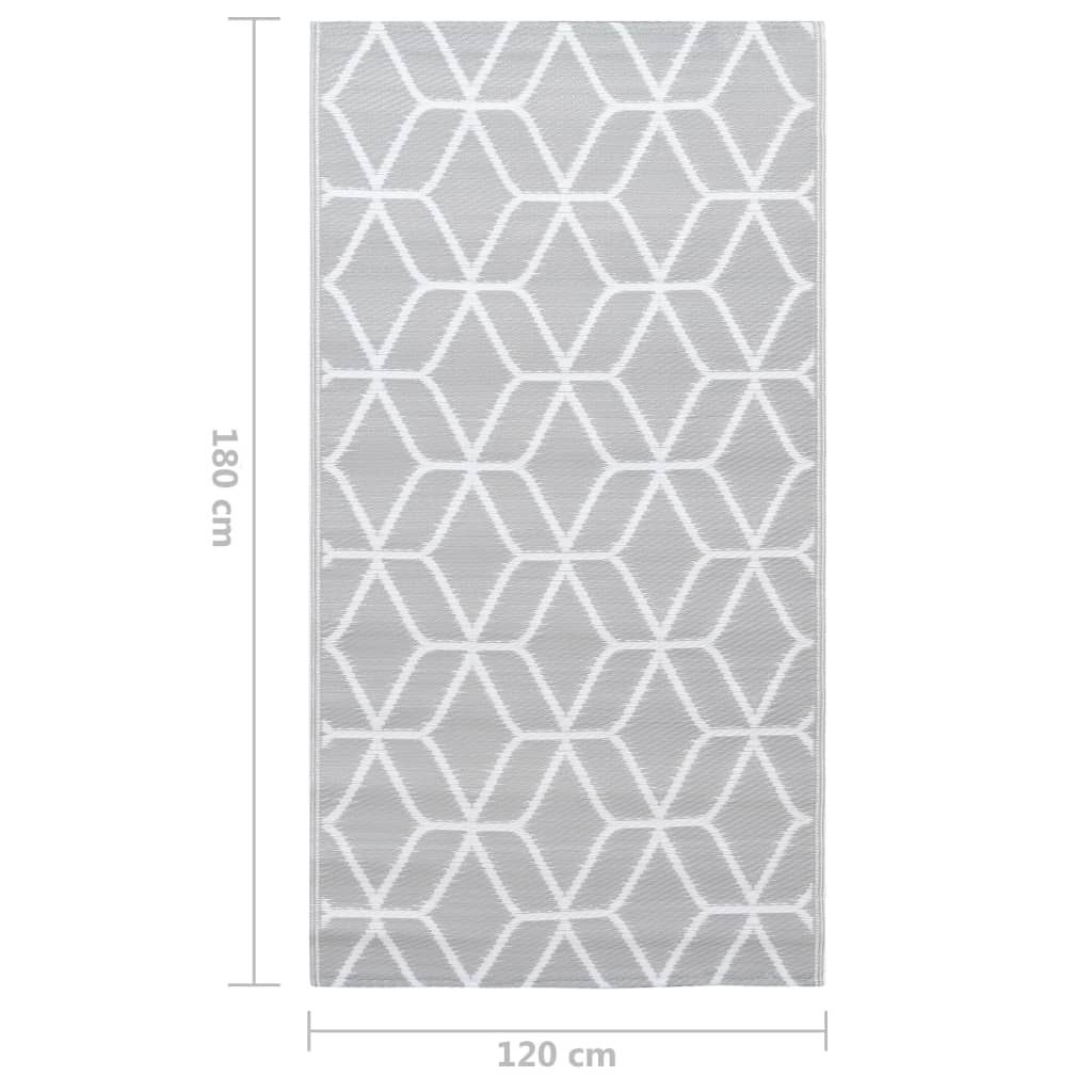 vidaXL Outdoor Carpet ARAKIL Grey 120x180 cm PP