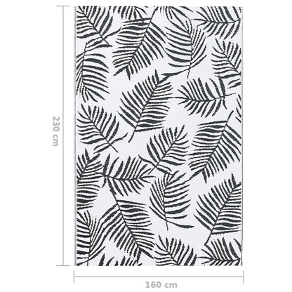 vidaXL Outdoor Carpet ARAKIL White and Black 160x230 cm PP
